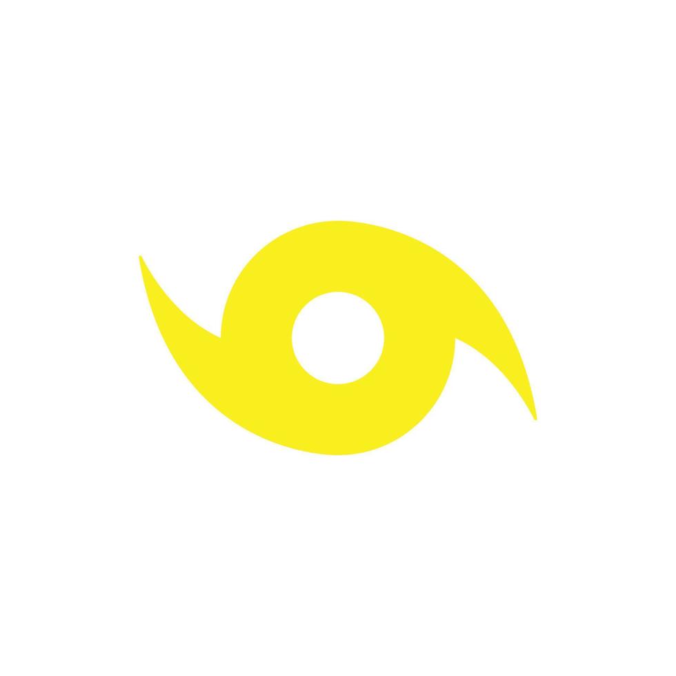 eps10 vector amarillo huracán o tornado icono sólido aislado sobre fondo blanco. tormenta tropical o símbolo de torbellino en un estilo moderno y plano simple para el diseño de su sitio web, logotipo y aplicación móvil