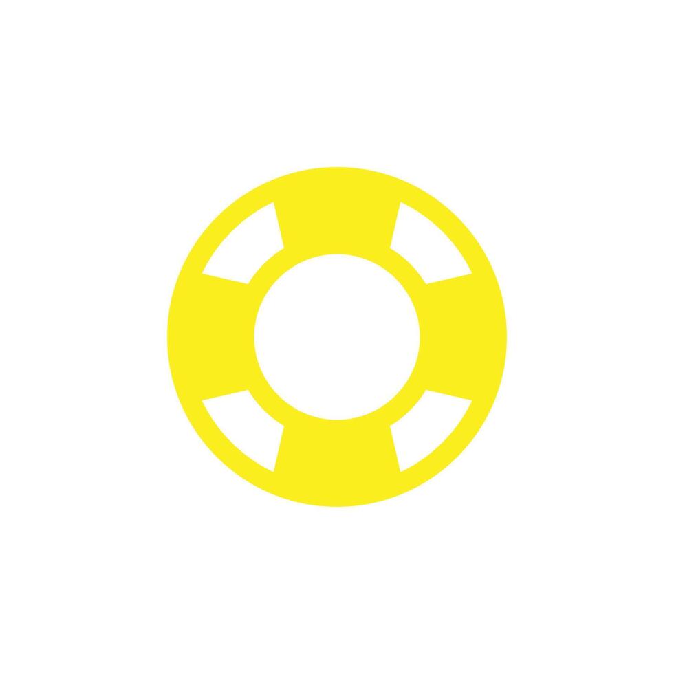 eps10 salvavidas de vector amarillo o icono de salvavidas aislado sobre fondo blanco. cinturón salvavidas, salvavidas o símbolo de bote salvavidas en un estilo moderno y sencillo para el diseño de su sitio web, logotipo y aplicación móvil