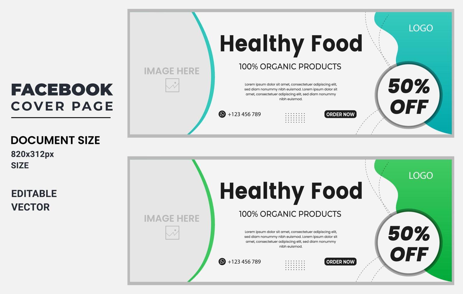 Food web banner template, web banner design, corporate banner vector