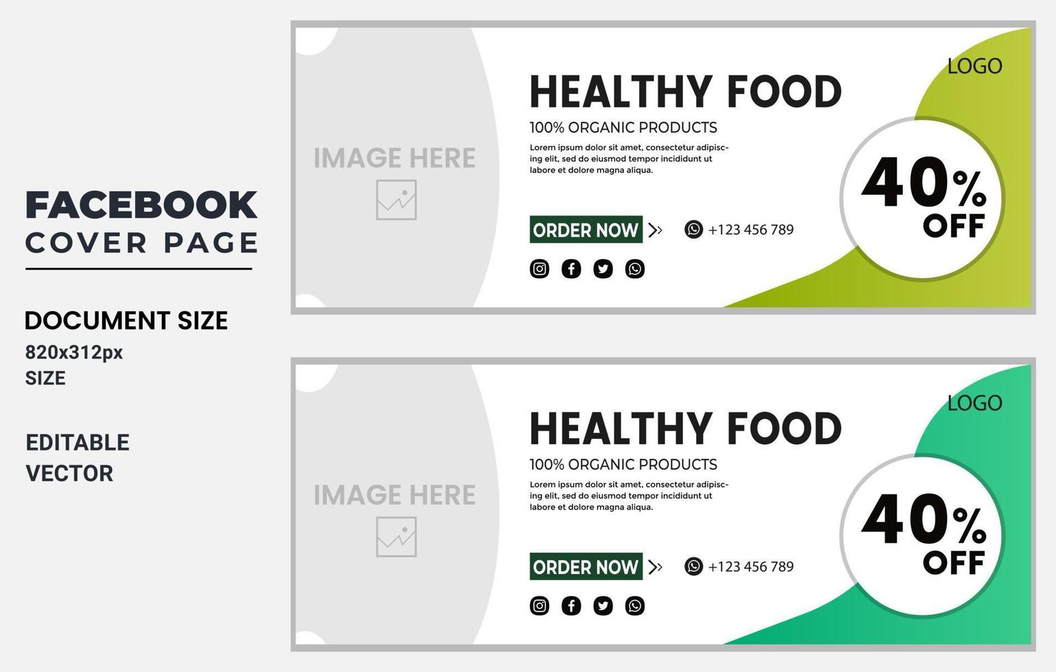 Food web banner template, web banner design, corporate banner vector