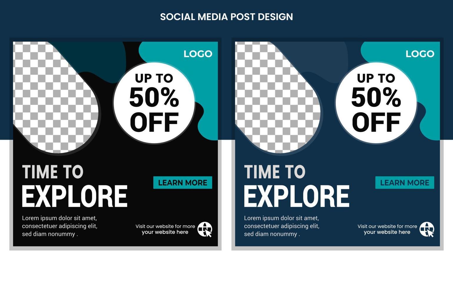 Social media posts template, Travelling post design vector