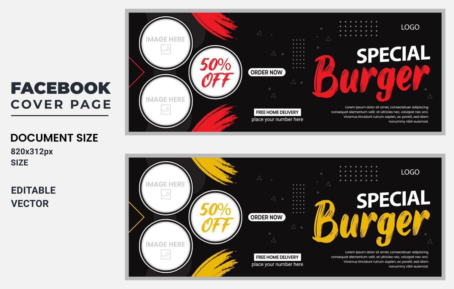 Food web banner template, web banner design, corporate banner vector
