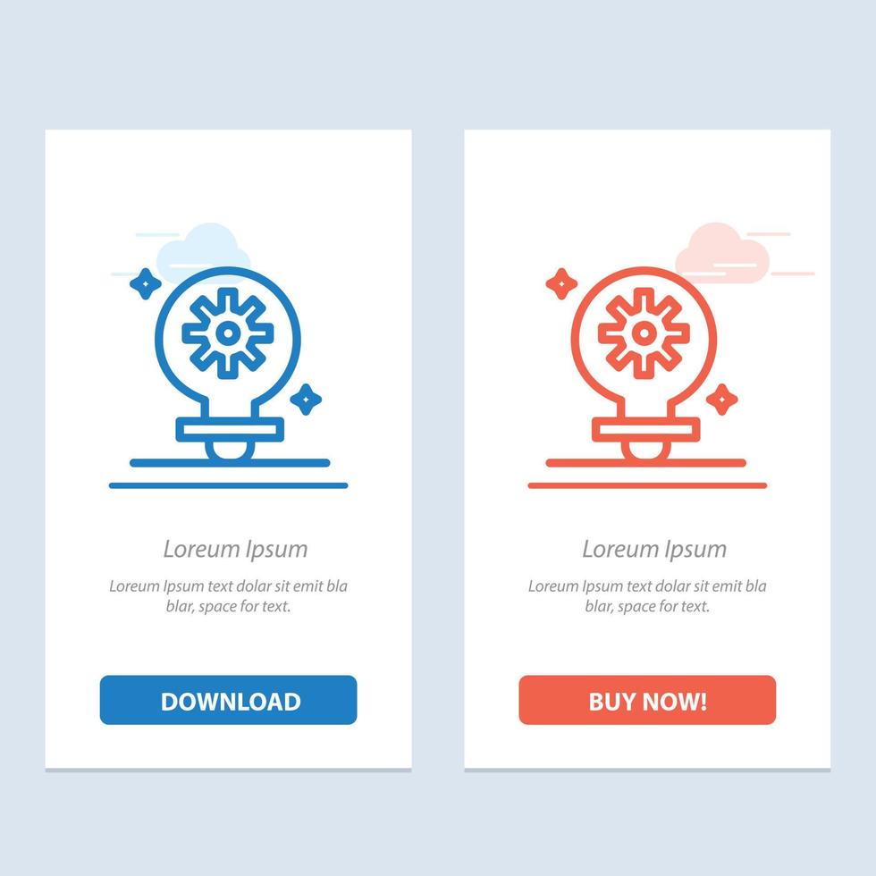 Bulb Light Setting Gear  Blue and Red Download and Buy Now web Widget Card Template vector