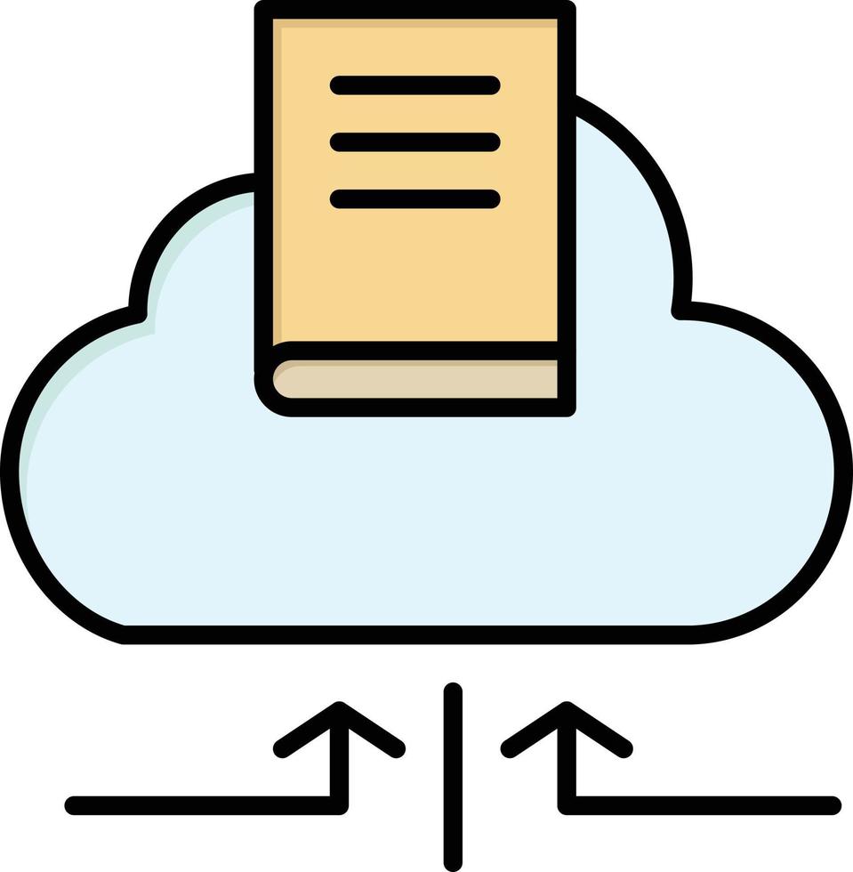 Cloud Arrow Book Notebook  Flat Color Icon Vector icon banner Template