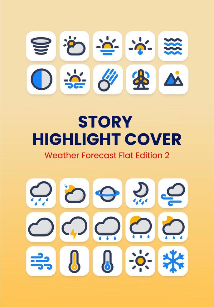 Weather Forecast Shady Icon Pack vector