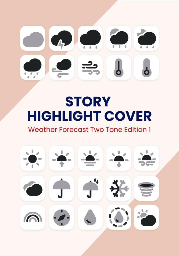 Weather Forecast Two Tone Solid Icon Pack vector