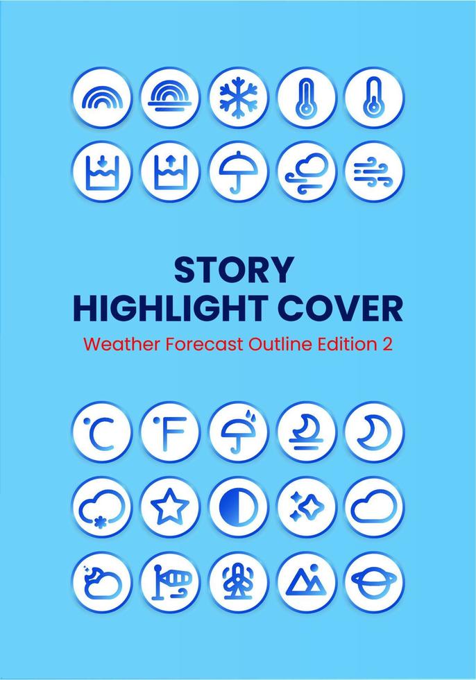 Weather Forecast Outline Icon Pack vector