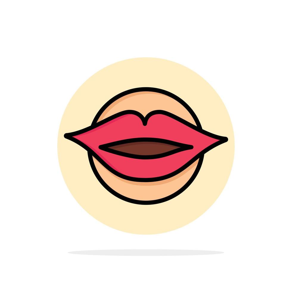 labios boca san valentín cara belleza resumen círculo fondo plano color icono vector