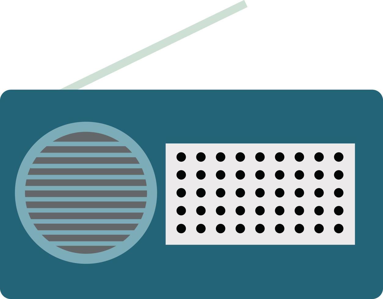 Blue radio, illustration, vector on white background.
