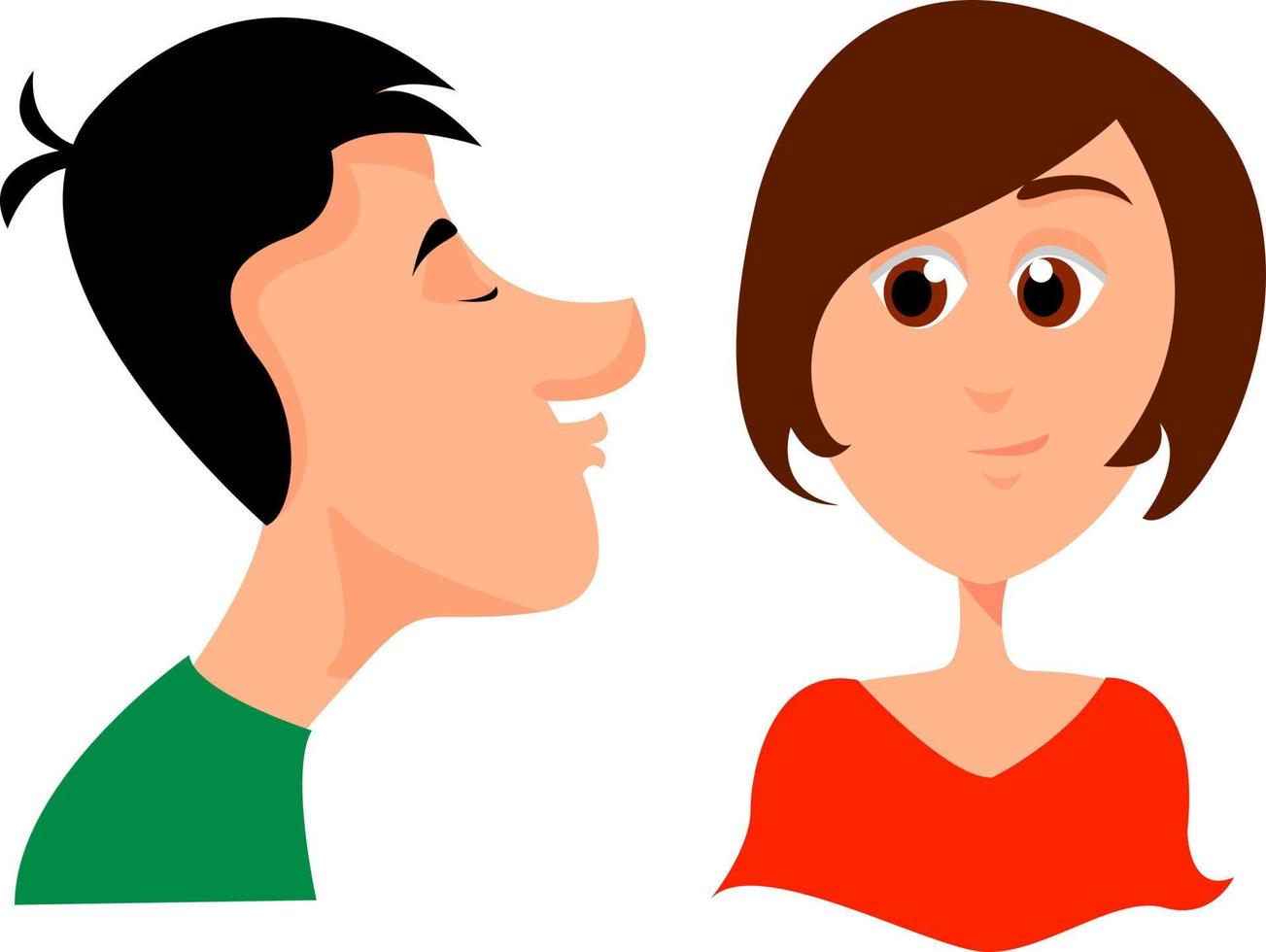 Woman and man, illustration, vector on white background.