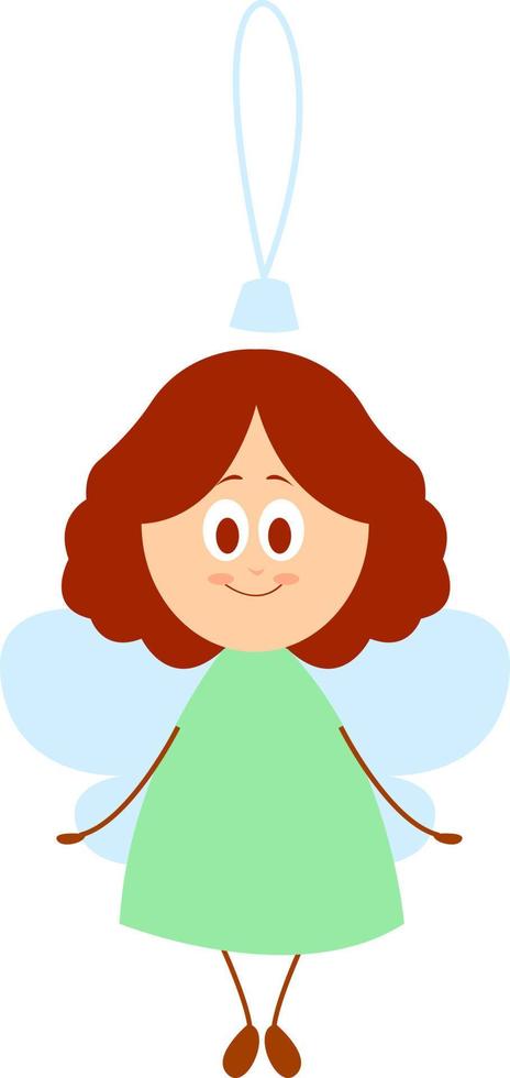 Christmas toy angel, illustration, vector on white background.