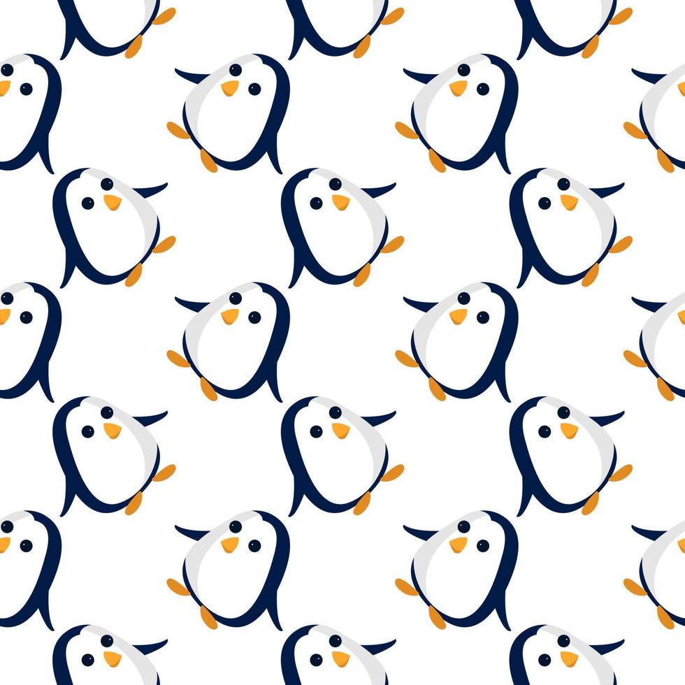Baby penguins ,seamless pattern on white background. vector