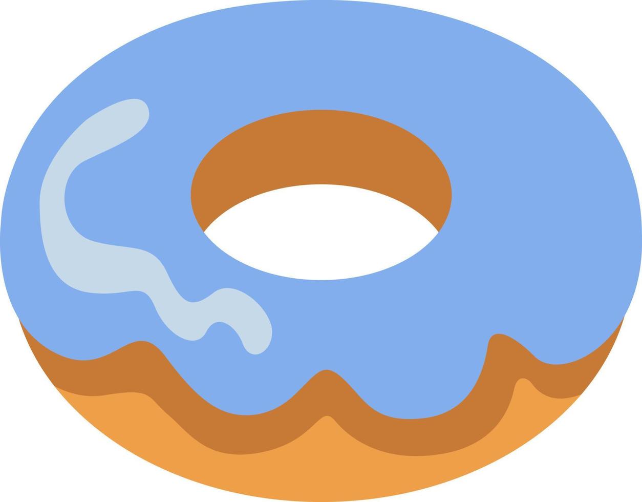 Donut with blue glaze, illustration, vector on a white background