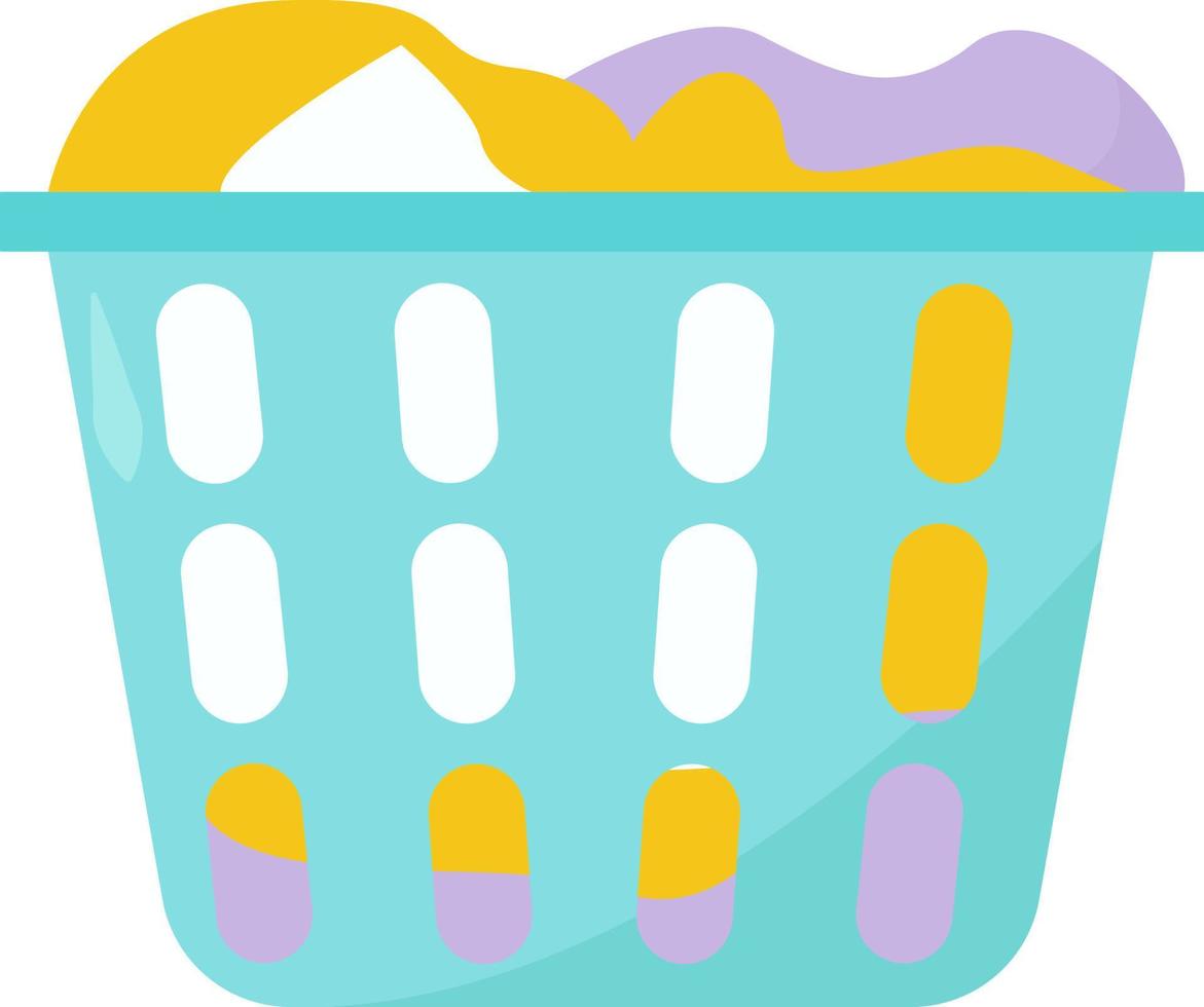 Laundry basket, illustration, vector on white background.