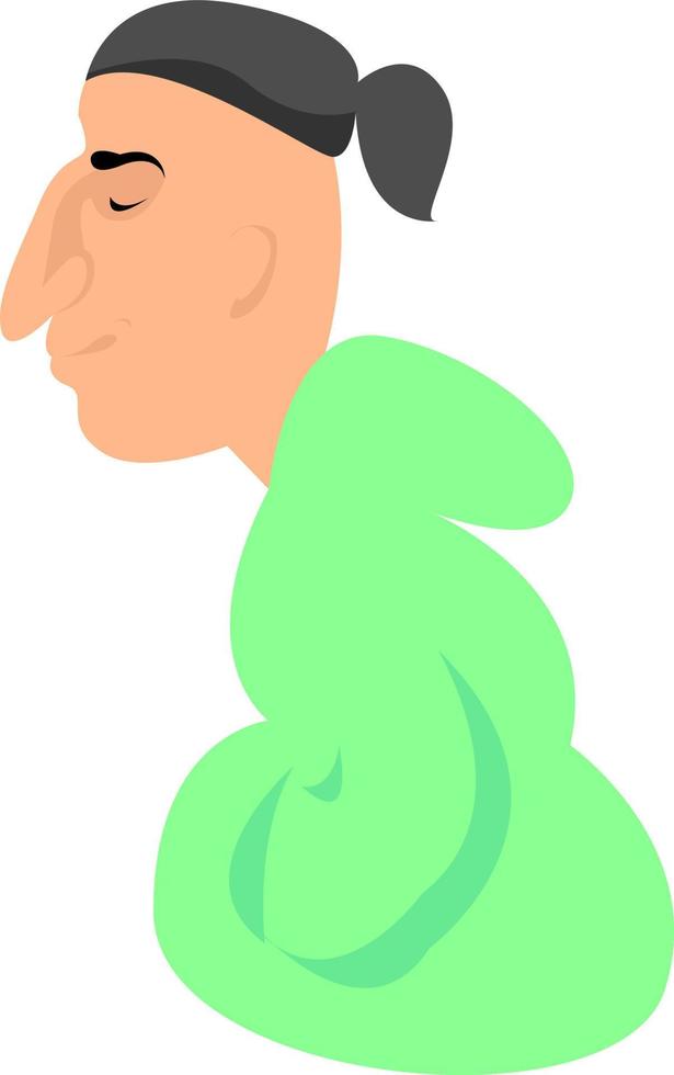 Boy profile, illustration, vector on white background.
