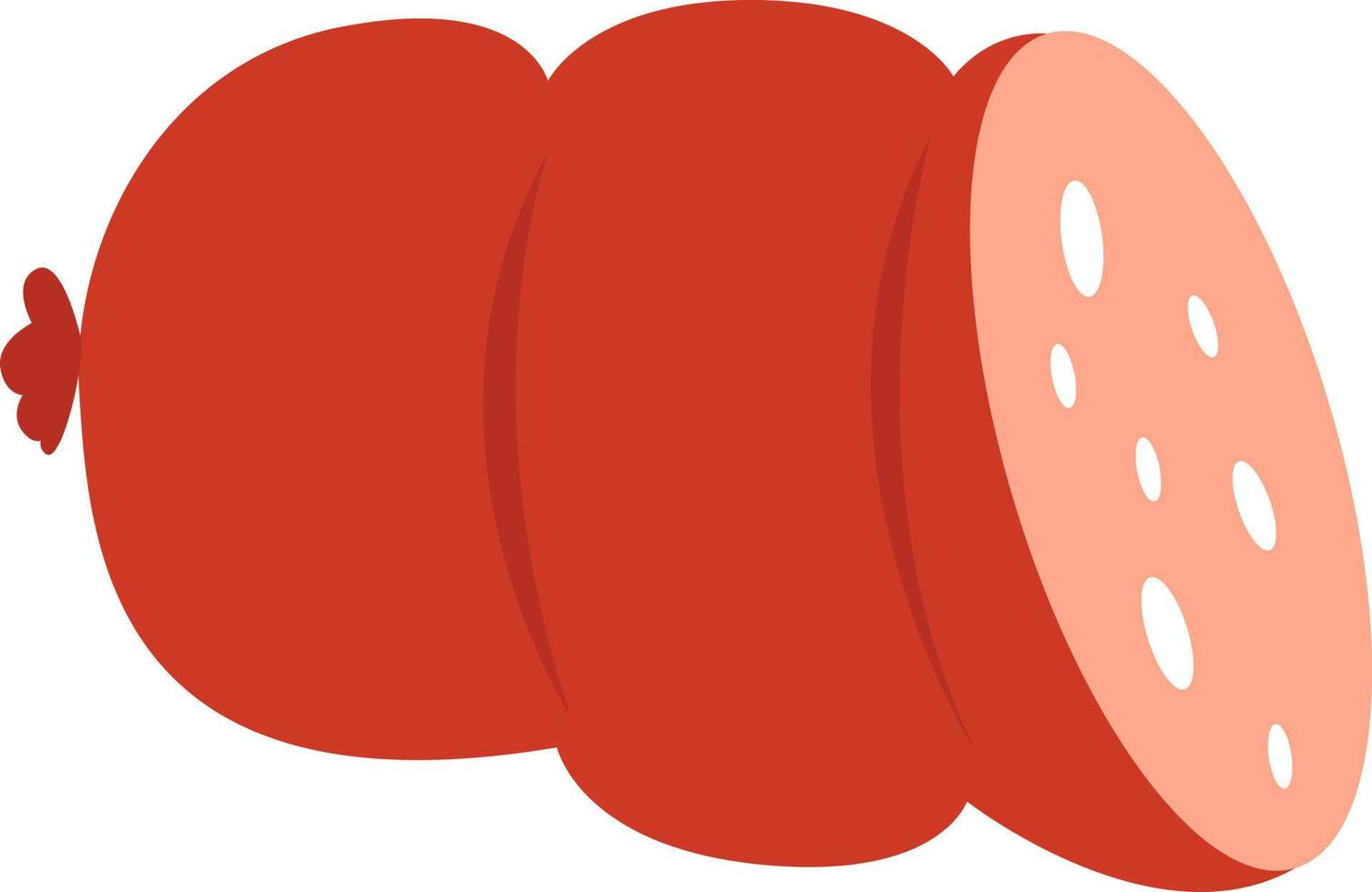 Sausage, illustration, vector on white background.