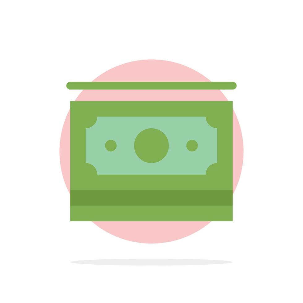 efectivo dólar dinero motivación círculo abstracto fondo color plano icono vector