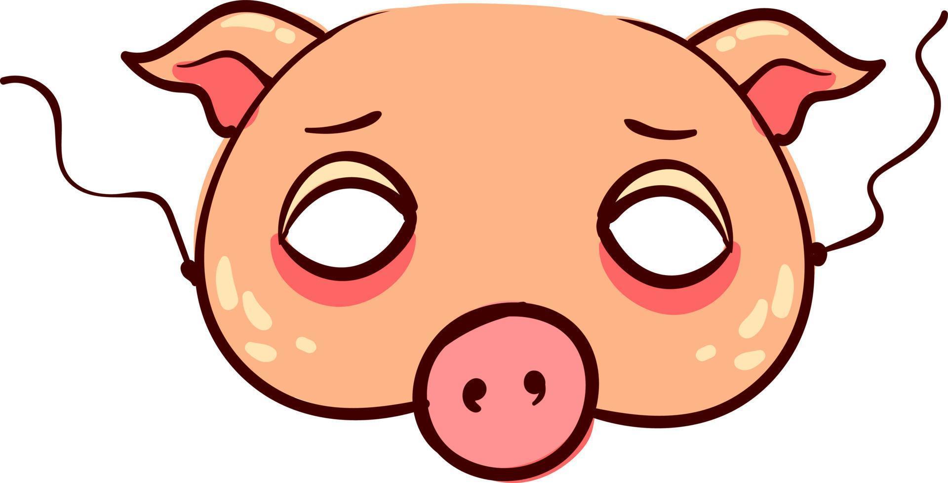 Pig mask, illustration, vector on white background