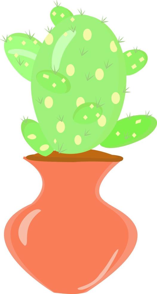 cactus en maceta, ilustración, vector sobre fondo blanco