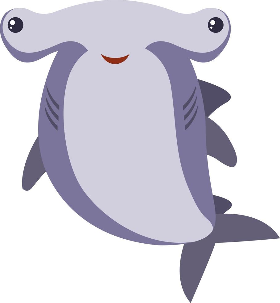 Hammer Fish, illustration, vector on white background.