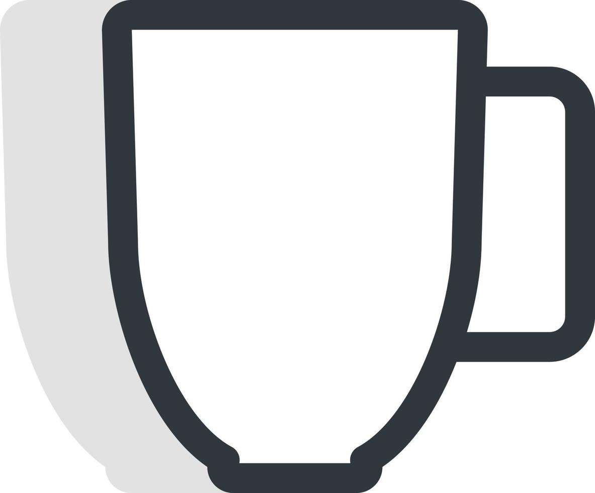 taza alta blanca, ilustración, vector, sobre un fondo blanco. vector