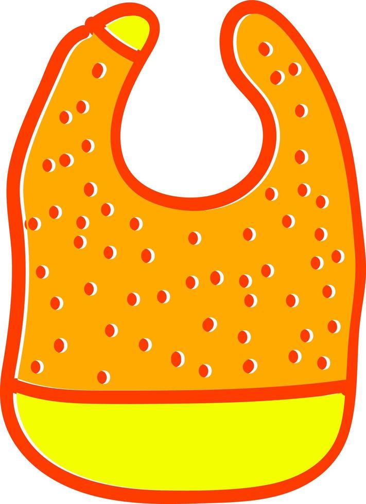 babero amarillo, ilustración, vector sobre fondo blanco.