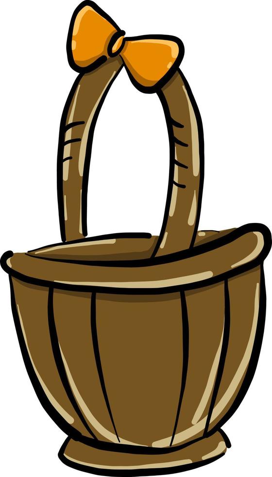 Brown basket, illustration, vector on white background