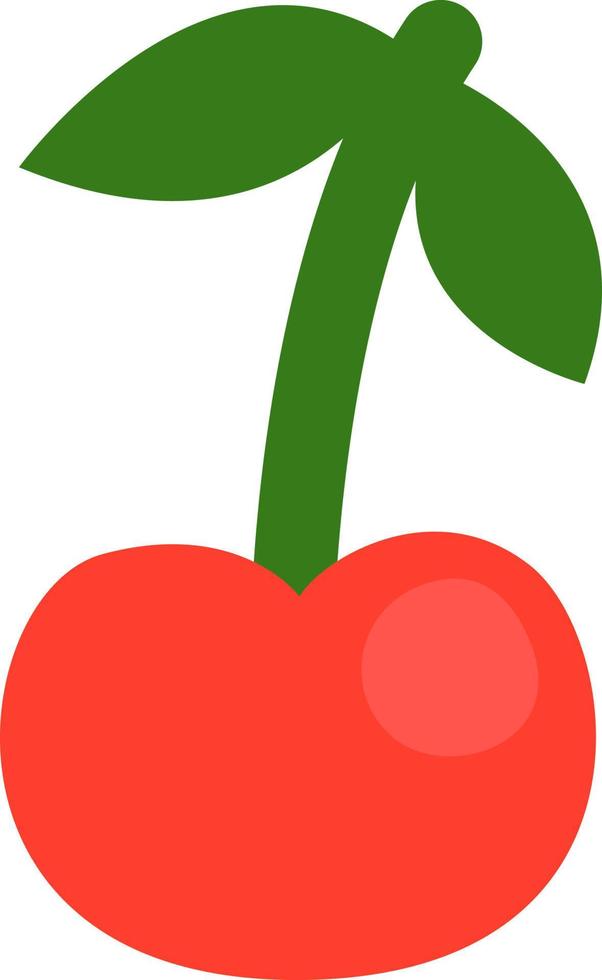 Red cherry, illustration, vector on a white background.