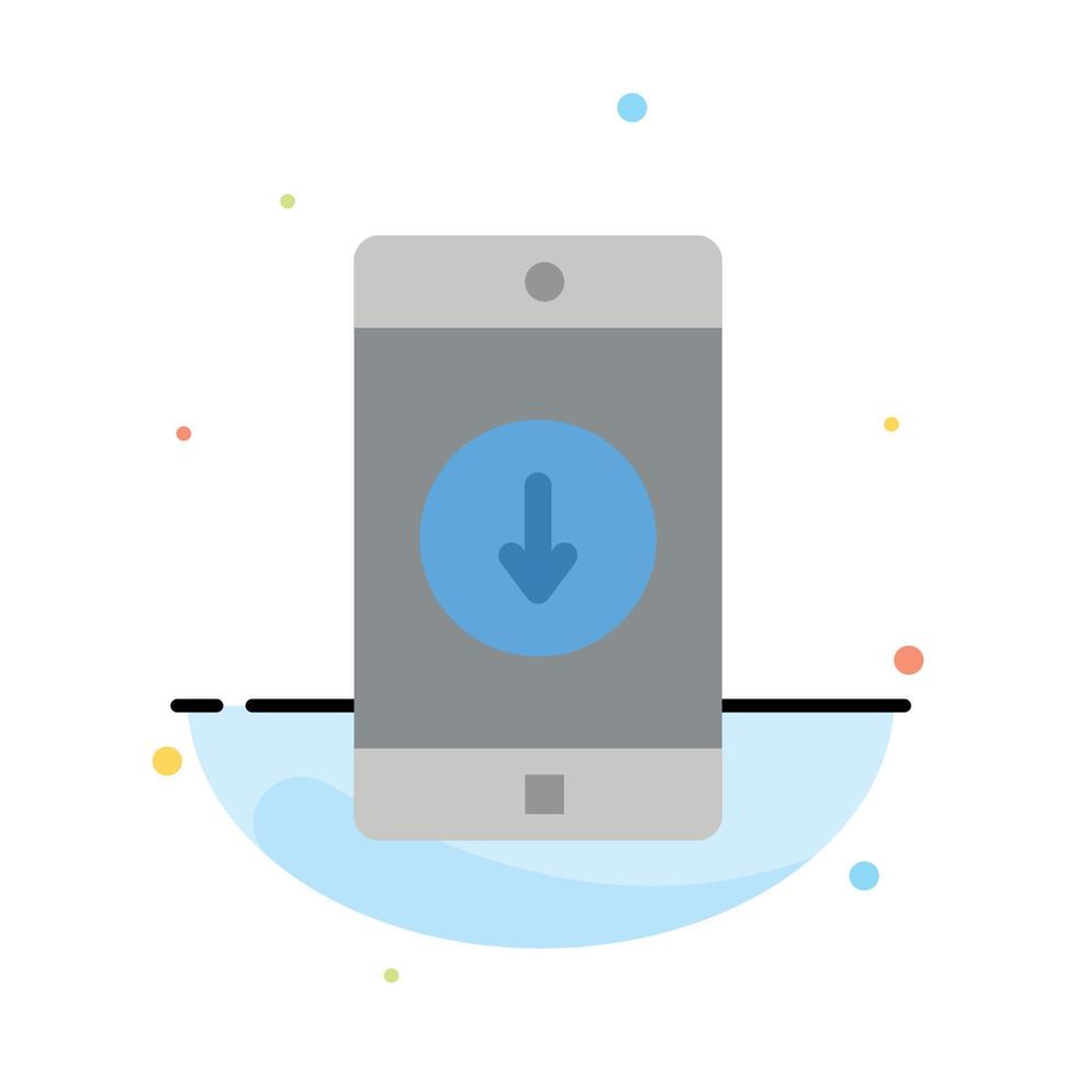 Application Mobile Mobile Application Down Arrow Abstract Flat Color Icon Template vector