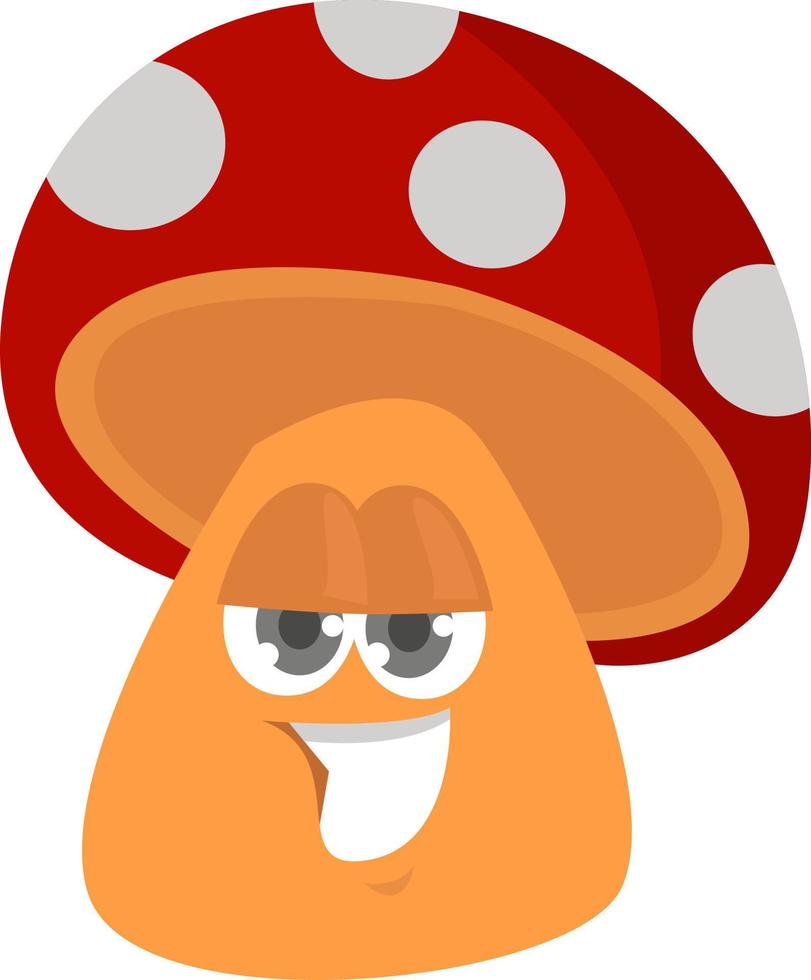 Poisonous mushroom, illustration, vector on white background.