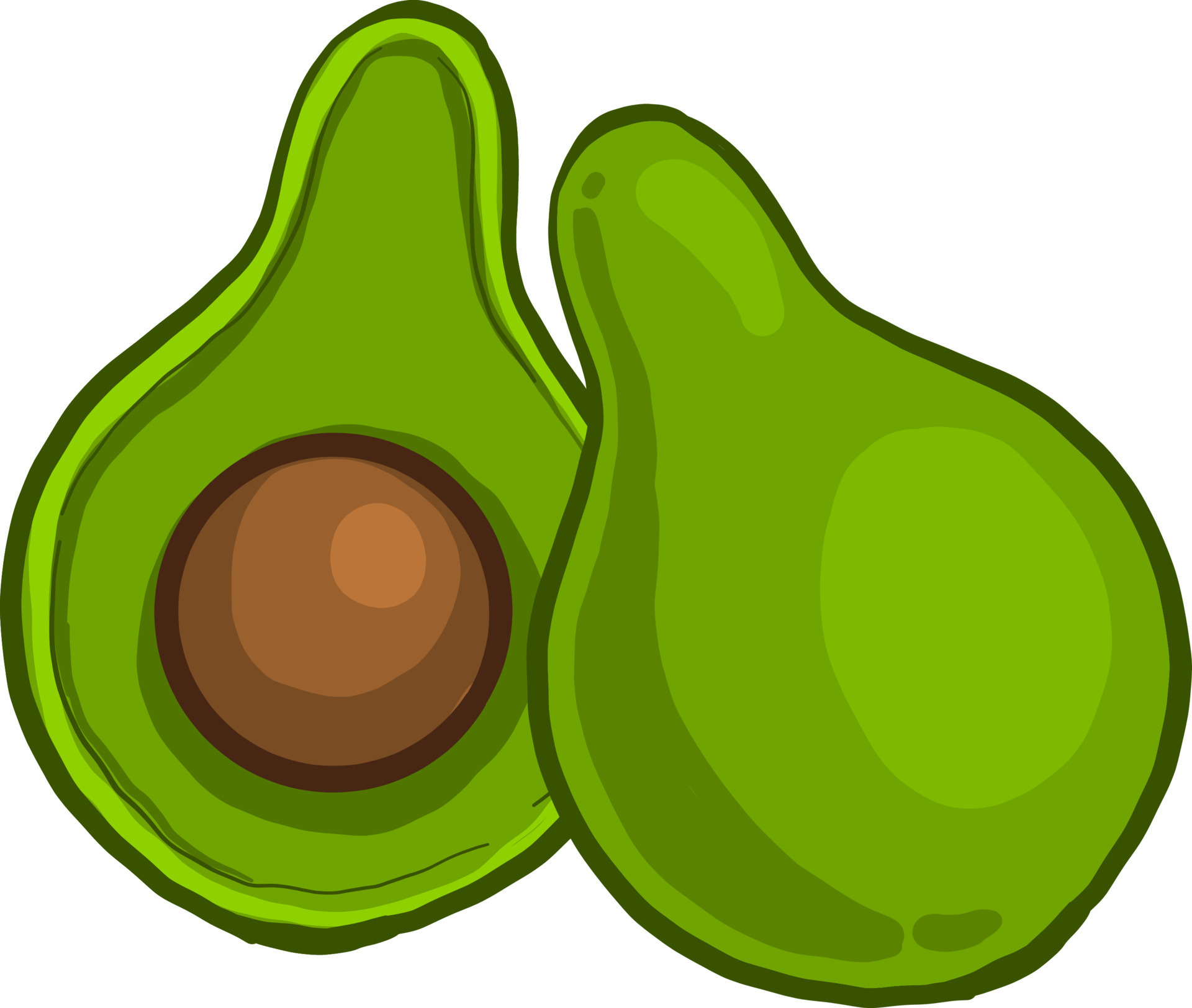 Piece of avocado, illustration, vector on white background. 13554408