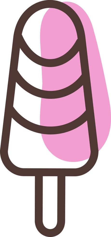 Pink triangle ice cream, illustration, vector on a white background