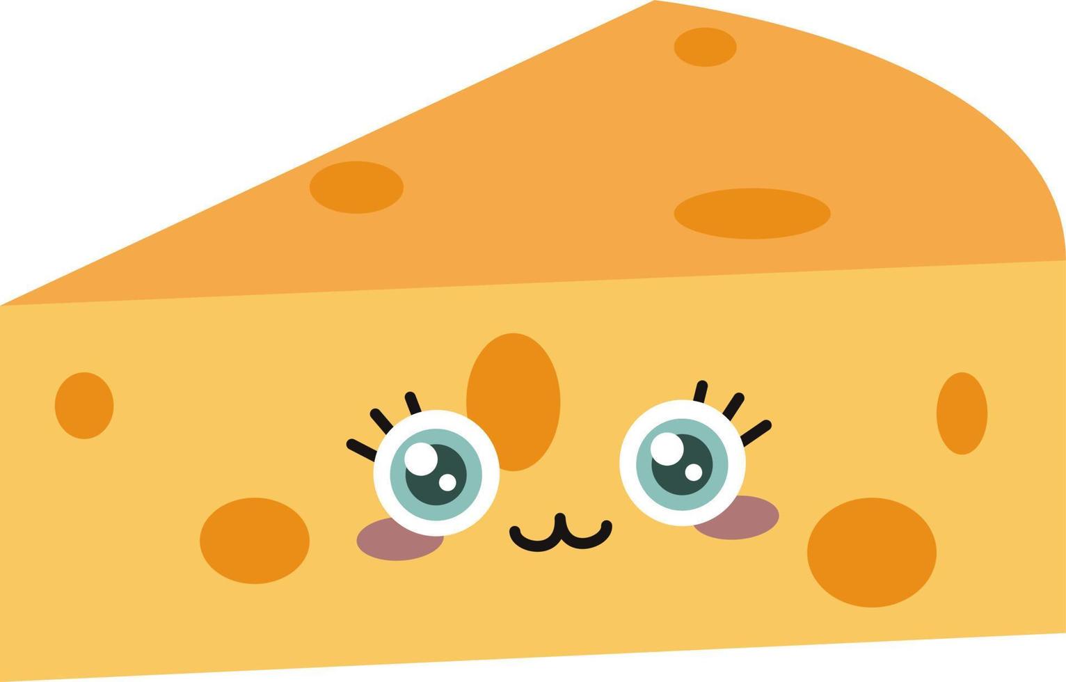 Triángulo de queso, ilustración, vector sobre fondo blanco.