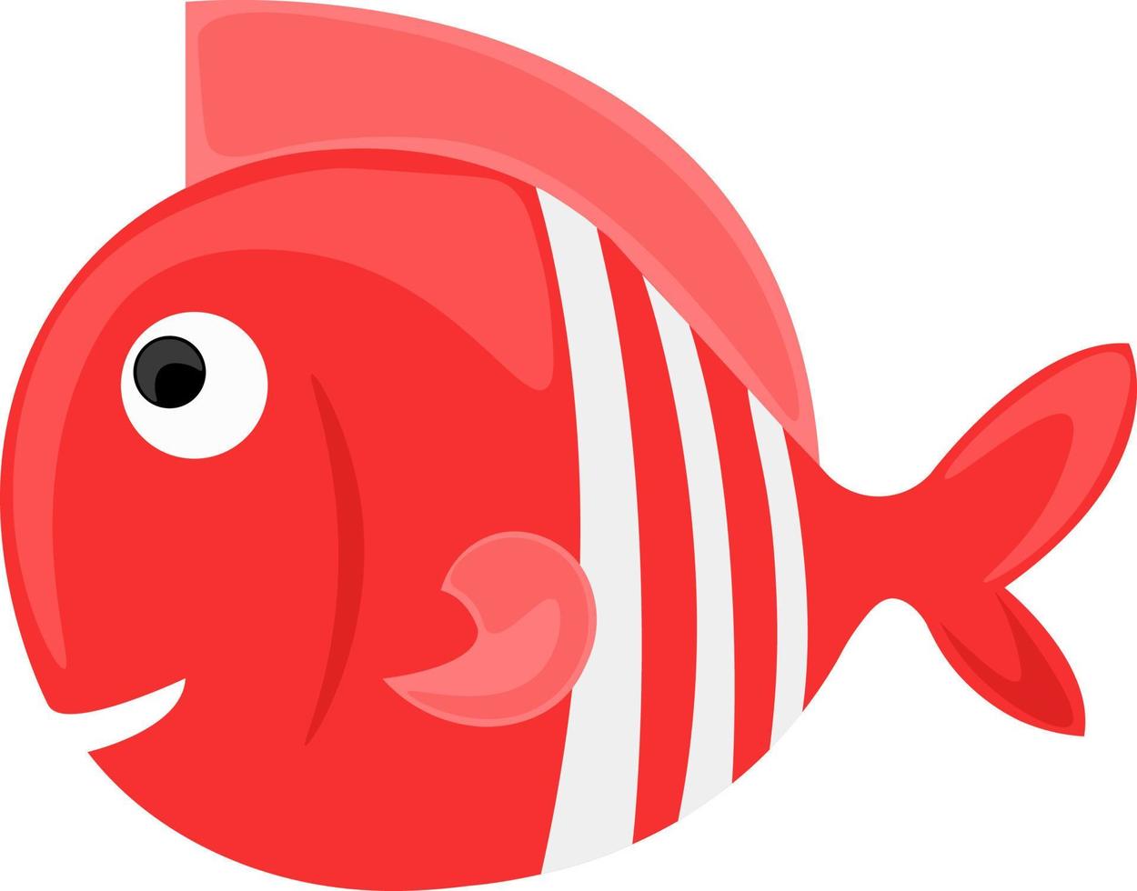 Red fish, illustration, vector on white background.