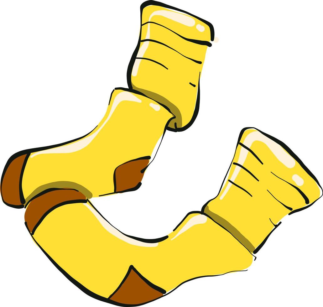 calcetines amarillos, ilustración, vector sobre fondo blanco