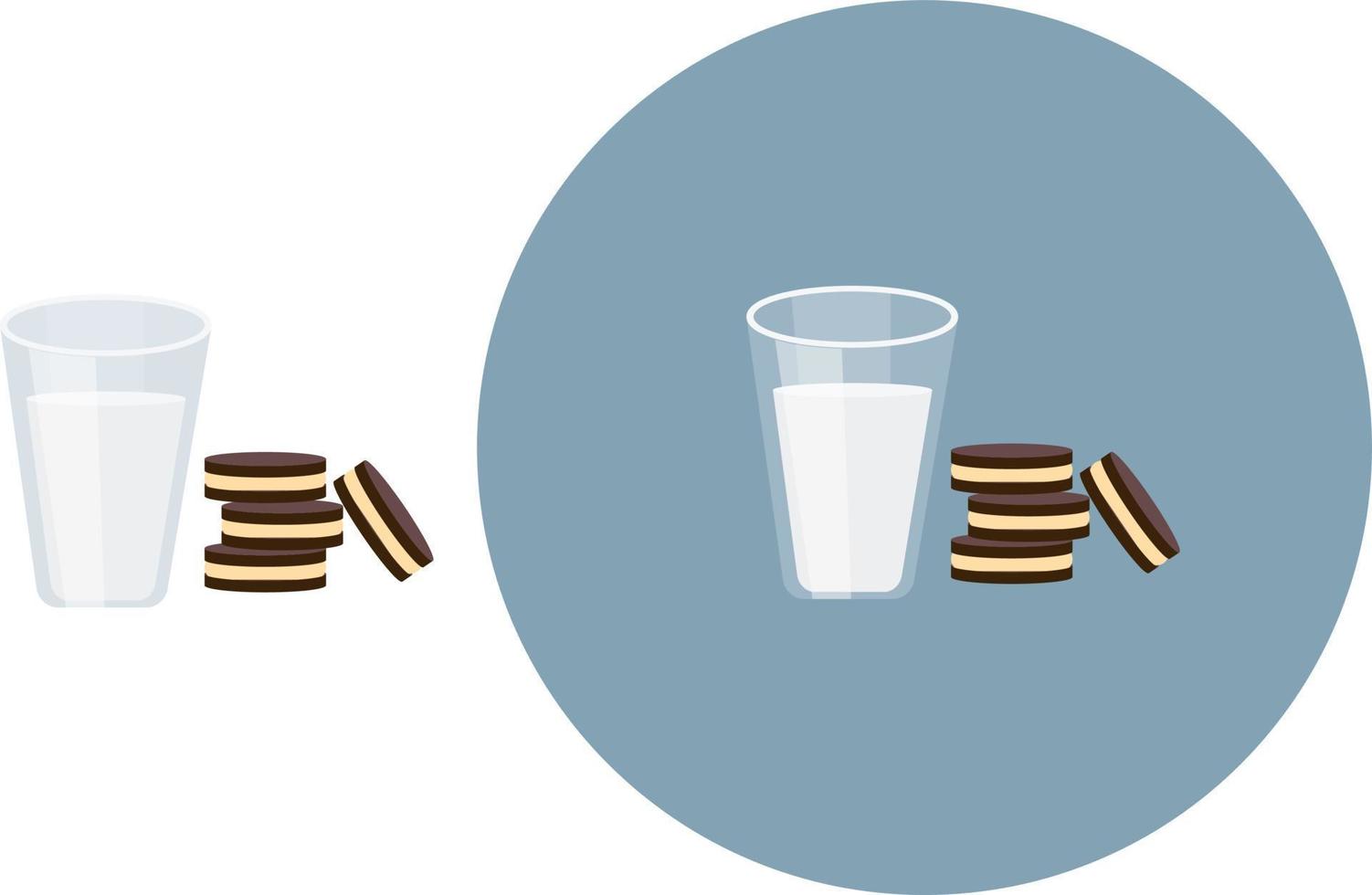 vaso de leche, ilustración, vector sobre fondo blanco.
