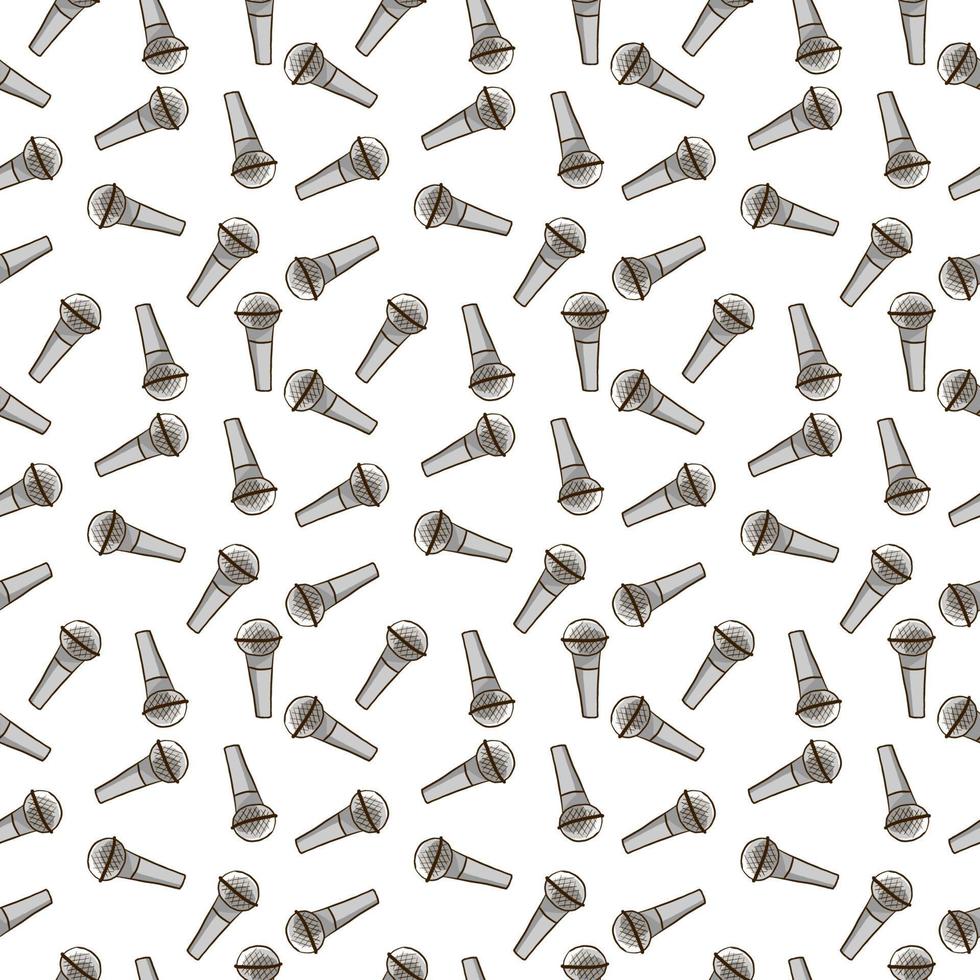 Microphone pattern, illustration, vector on white background.