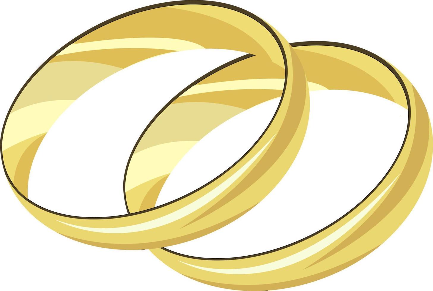 Golden rings, illustration, vector on white background