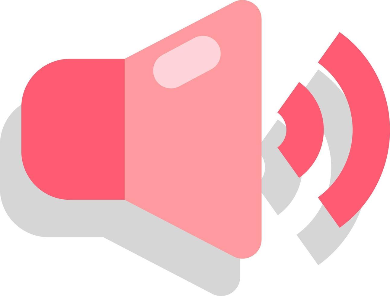 Pink sound on, icon illustration, vector on white background