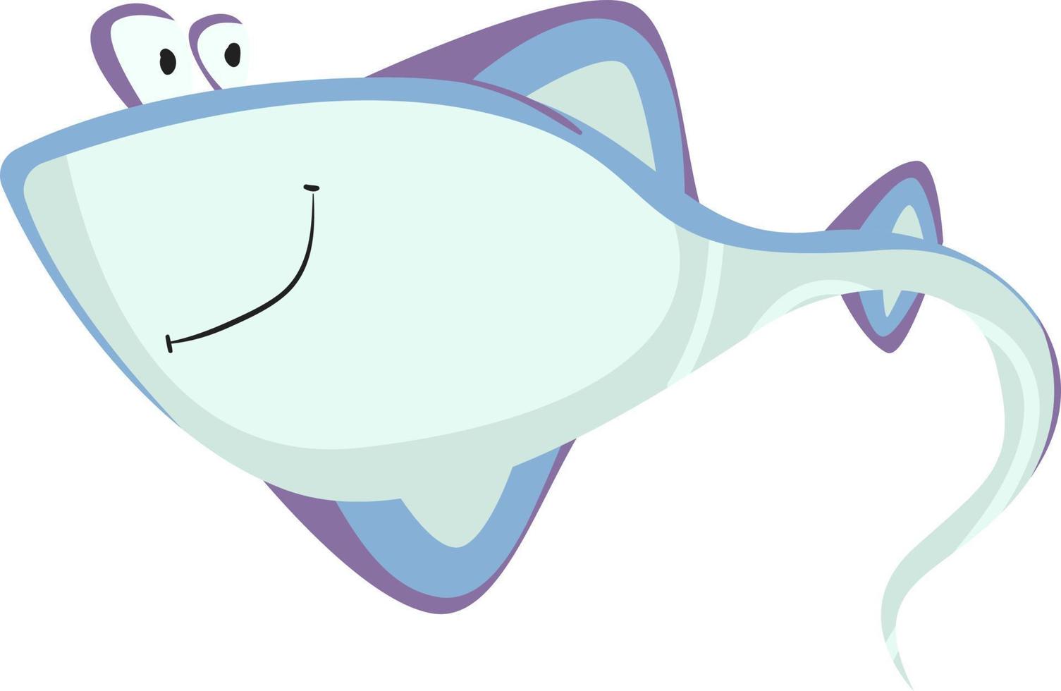 Fish in sea, illustration, vector on white background.