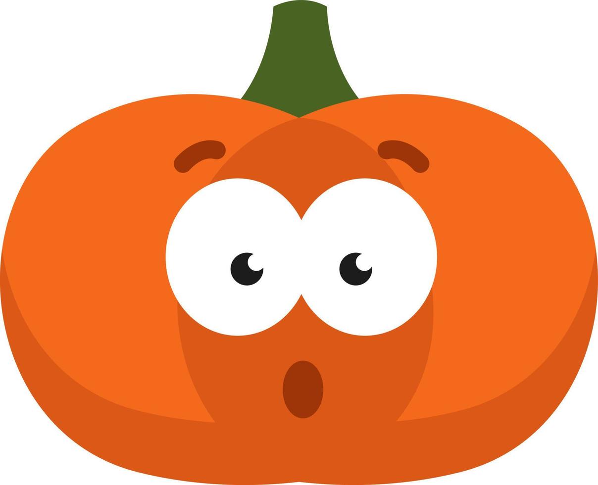 Amazed pumpkin, illustration, vector on a white background.