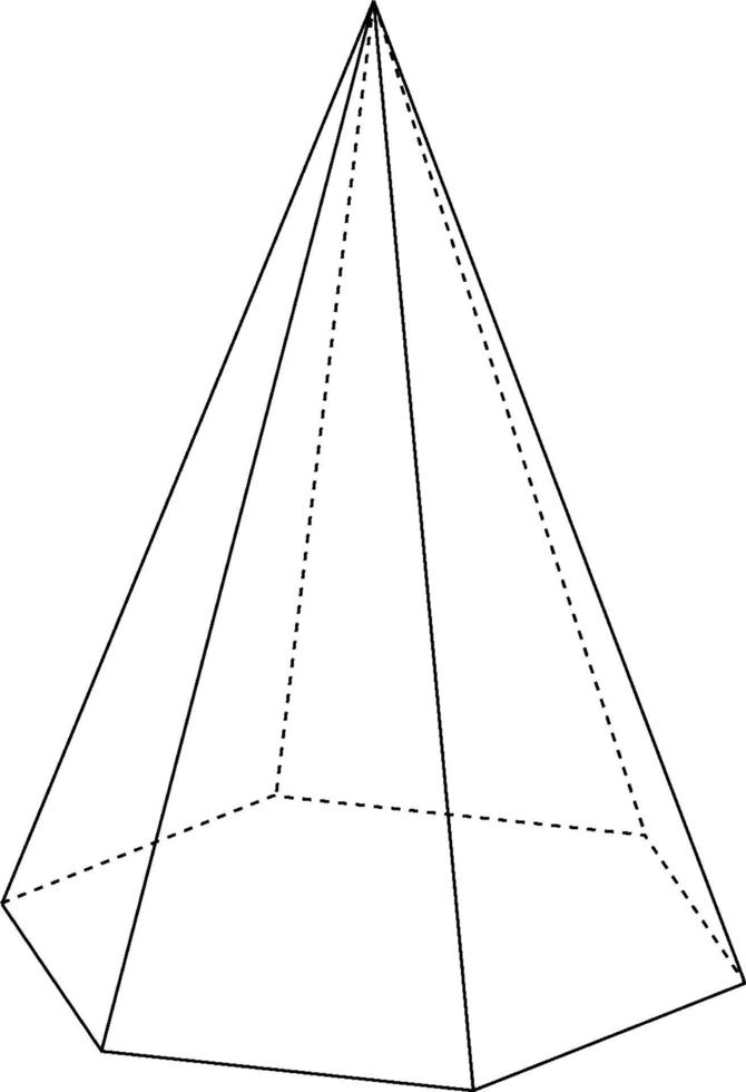 pirámide hexagonal, ilustración vintage vector