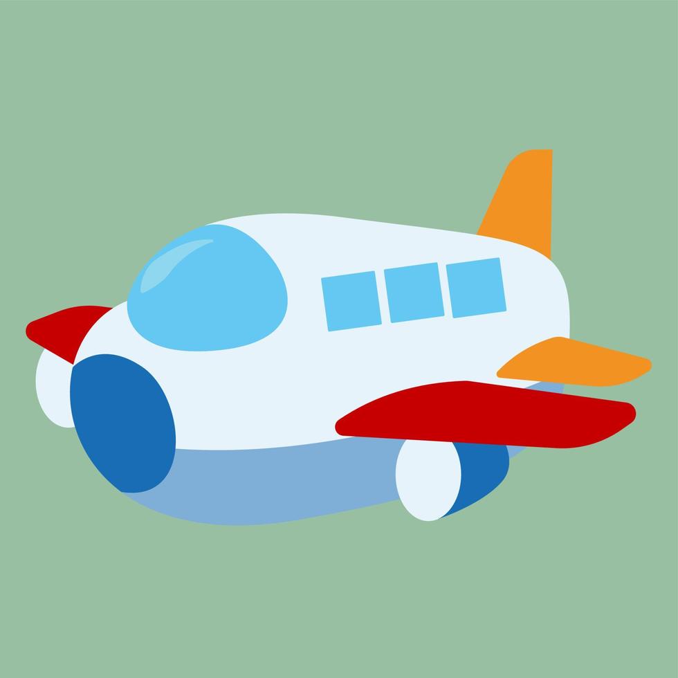 Fat airplane, illustration, vector on white background.