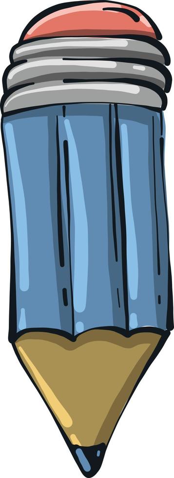 Small blue pencil, illustration, vector on white background.
