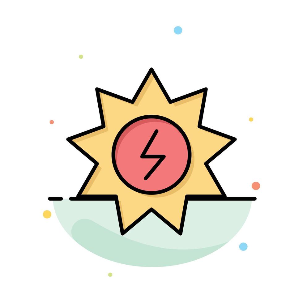 Energy Solar Energy Power Abstract Flat Color Icon Template vector