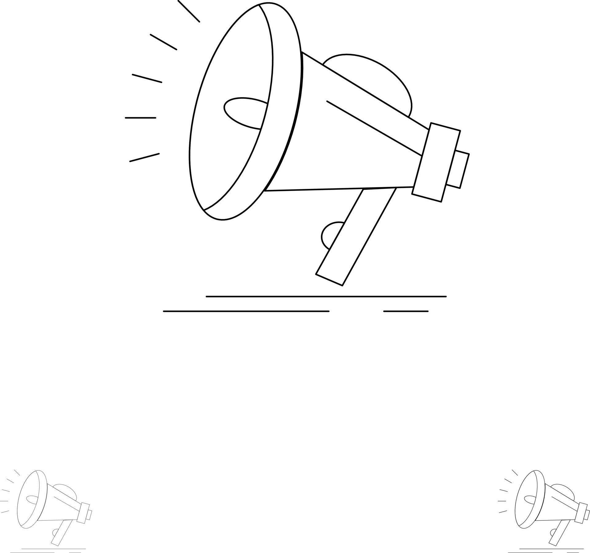 Speaker Loud Audio Voice Bold and thin black line icon set 13554804