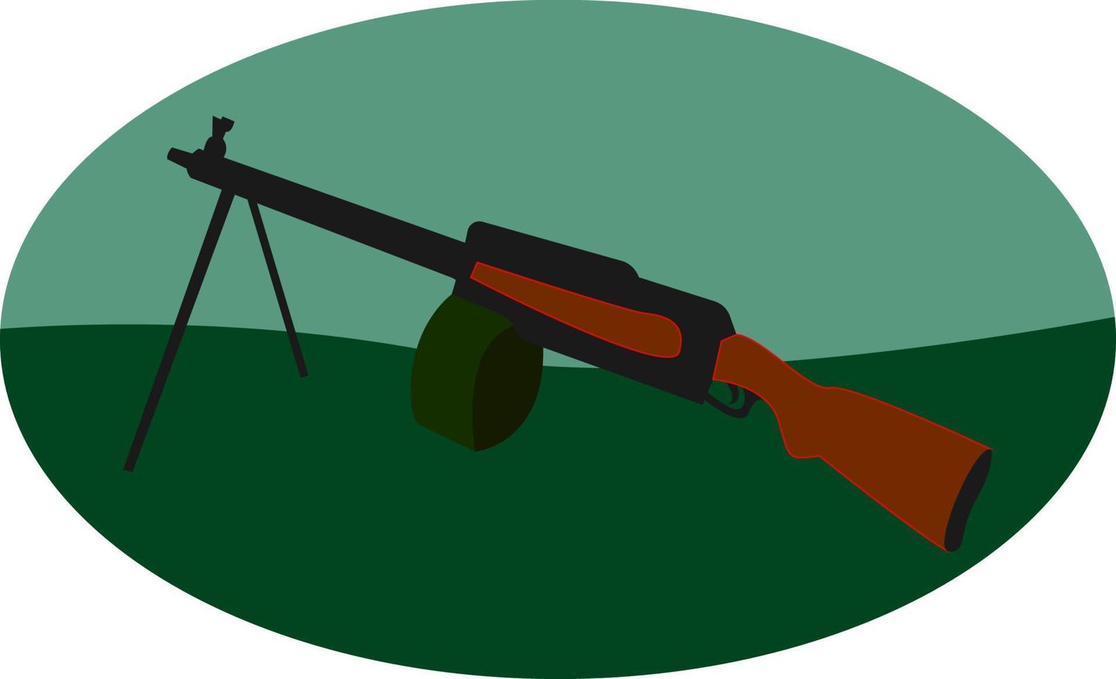 Machine gun, illustration, vector on white background.