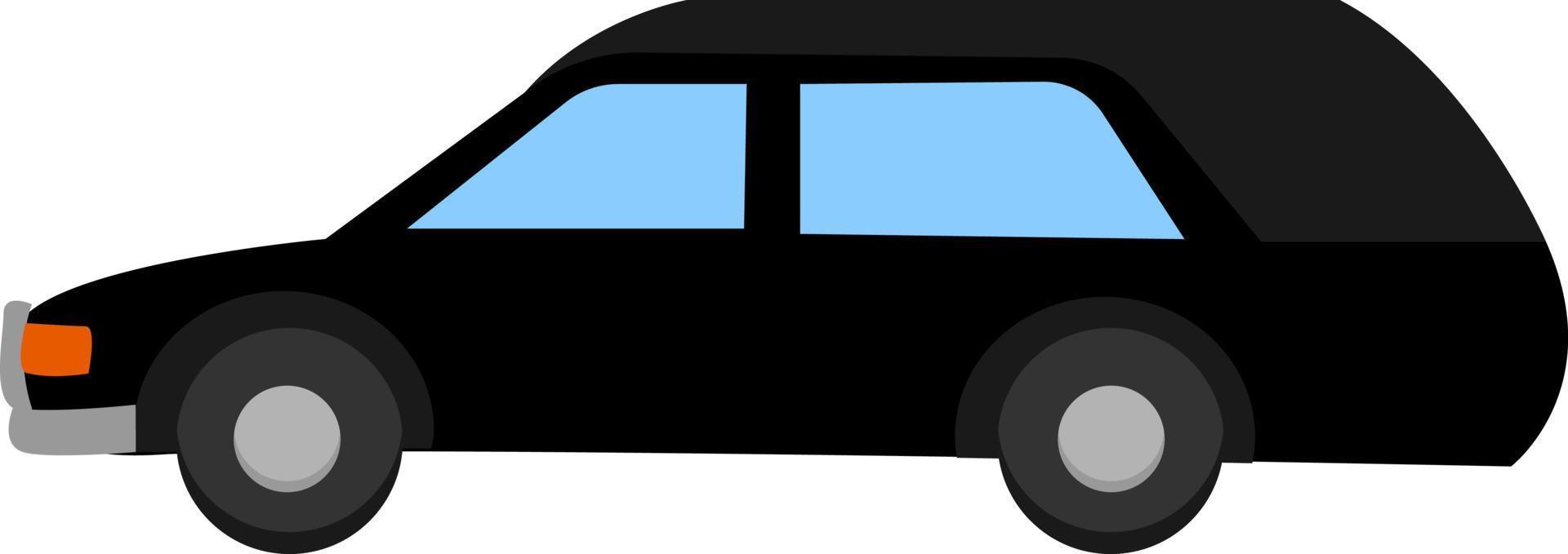 coche fúnebre, ilustración, vector sobre fondo blanco.