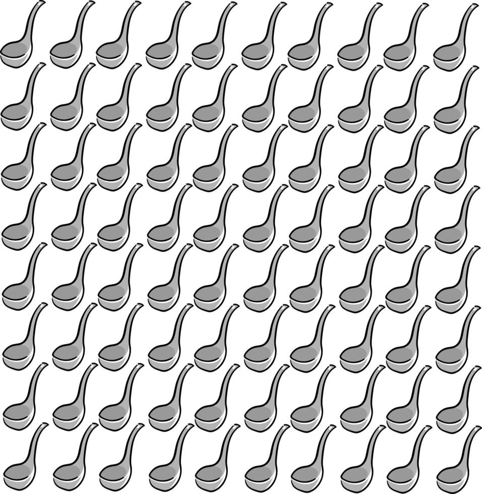 Grey ladle wallpaper, illustration, vector on white background.