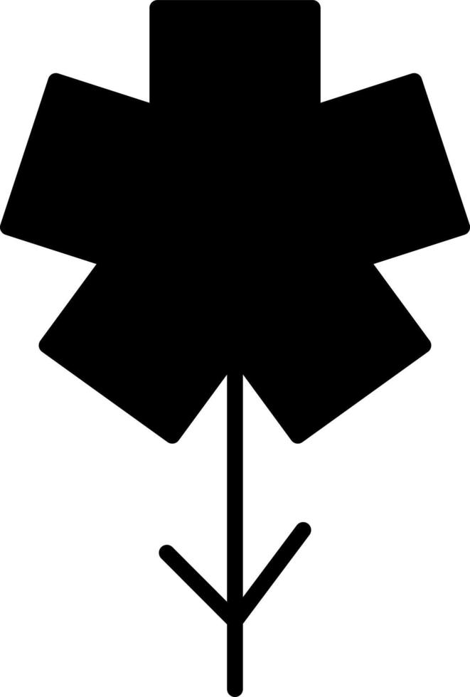 Flower with black petals, illustration, vector on white background.